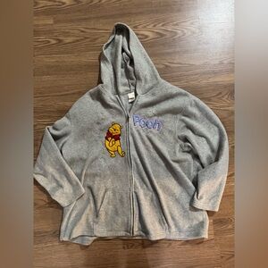 Disney Gray Pooh zipper Sweater